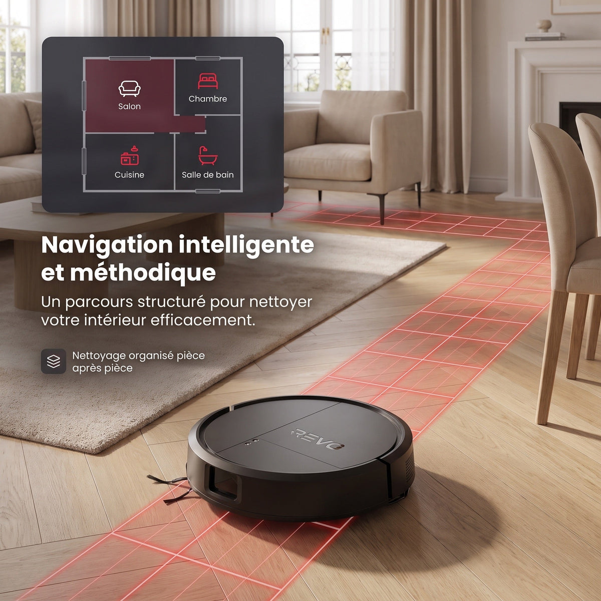 Robot Aspirateur Laveur REVO Vector 15 – 15 000 Pa avec station de vidage automatique et navigation LiDAR