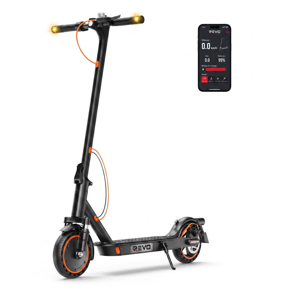 Trottinette Électrique REVO Nova – 350 W (Crête 650 W) – Autonomie 30-35 km – Batterie 36V 7,8 Ah – Pneus 8,5" Nid d'Abeille