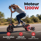 Trottinette électrique REVO Peak – 1000 W (pic 1200 W) – Autonomie 55 km – Batterie 48V 15Ah – Pneus 11" tout-terrain
