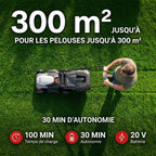 Cordless Lawn Mower REVO Garden 300 – 20 V – 33 cm – 5.0 Ah Battery – 5 Cutting Heights – 35 L Collection Box – Up to 300 m²