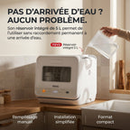 Mini lave-vaisselle REVO Vapora 5 – Réservoir 5 L – 6 programmes – Vapeur 98 °C – Stockage ventilé 72 h – Blanc