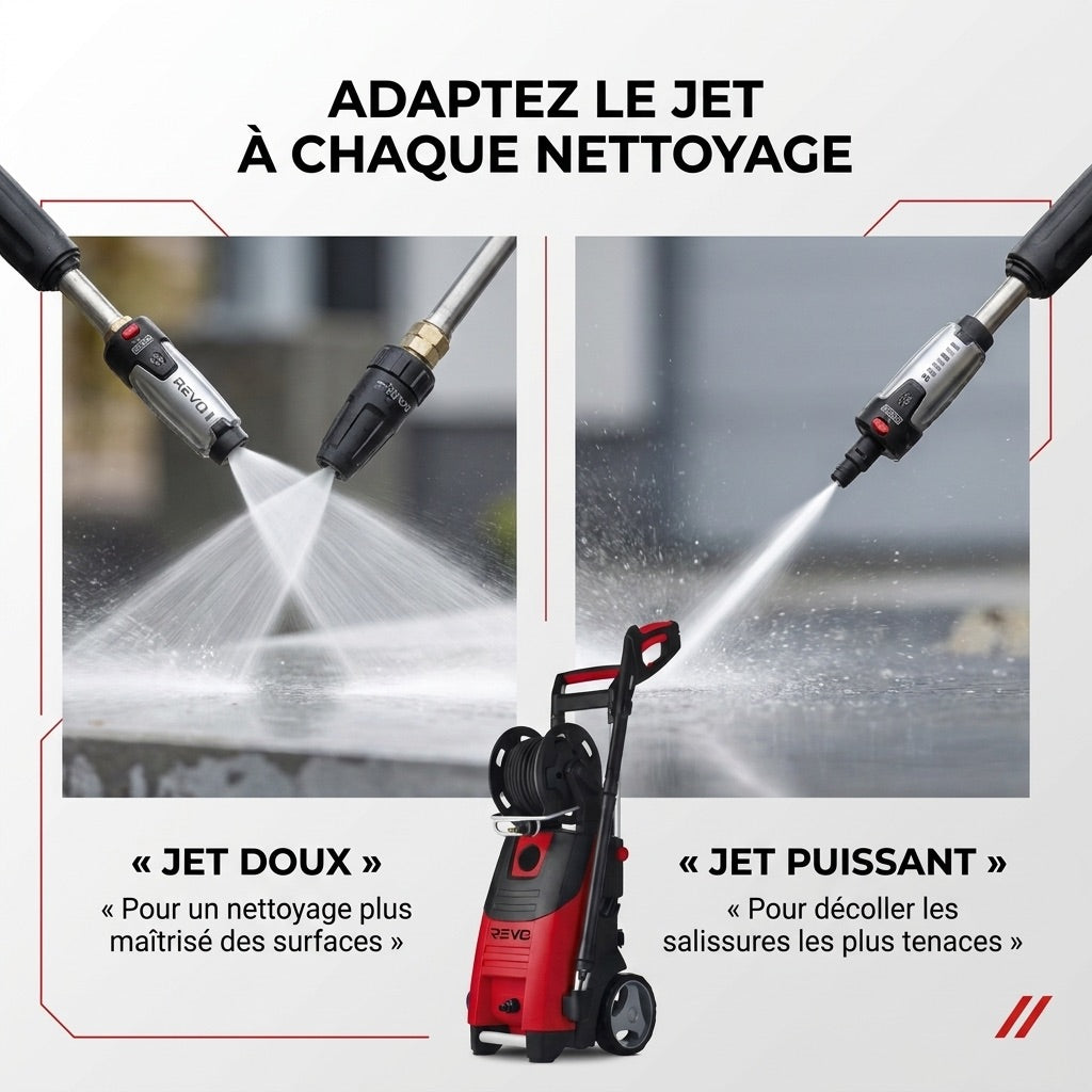 REVO Forge 200 Pressure Washer – 3,300 W – 200 Bar – 650 L/h – 15 m Hose with Reel