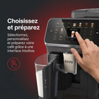 REVO Prestigio Bean-to-Cup Coffee Machine – Automatic Grinder Espresso 1500W – 20 Hot & Iced Beverages – Milk Carafe – 4 Profiles – 1.8L