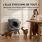 Litière autonettoyante pour chats REVO Nuvia 88 – Capacité 80 + 8 L – Application, sécurité 10 niveaux et élimination des odeurs
