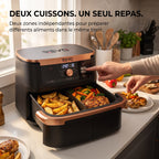 Friteuse à air chaud REVO Majora 10 – 10,4 L – 2 zones de cuisson – 7 fonctions – 2 470 W – 240 °C