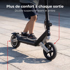 Trottinette électrique pour enfant REVO MiniPulse 16 – 6 à 12 ans – 5/10/16 km/h – Autonomie 9 km – Double suspension – Bluetooth et LED