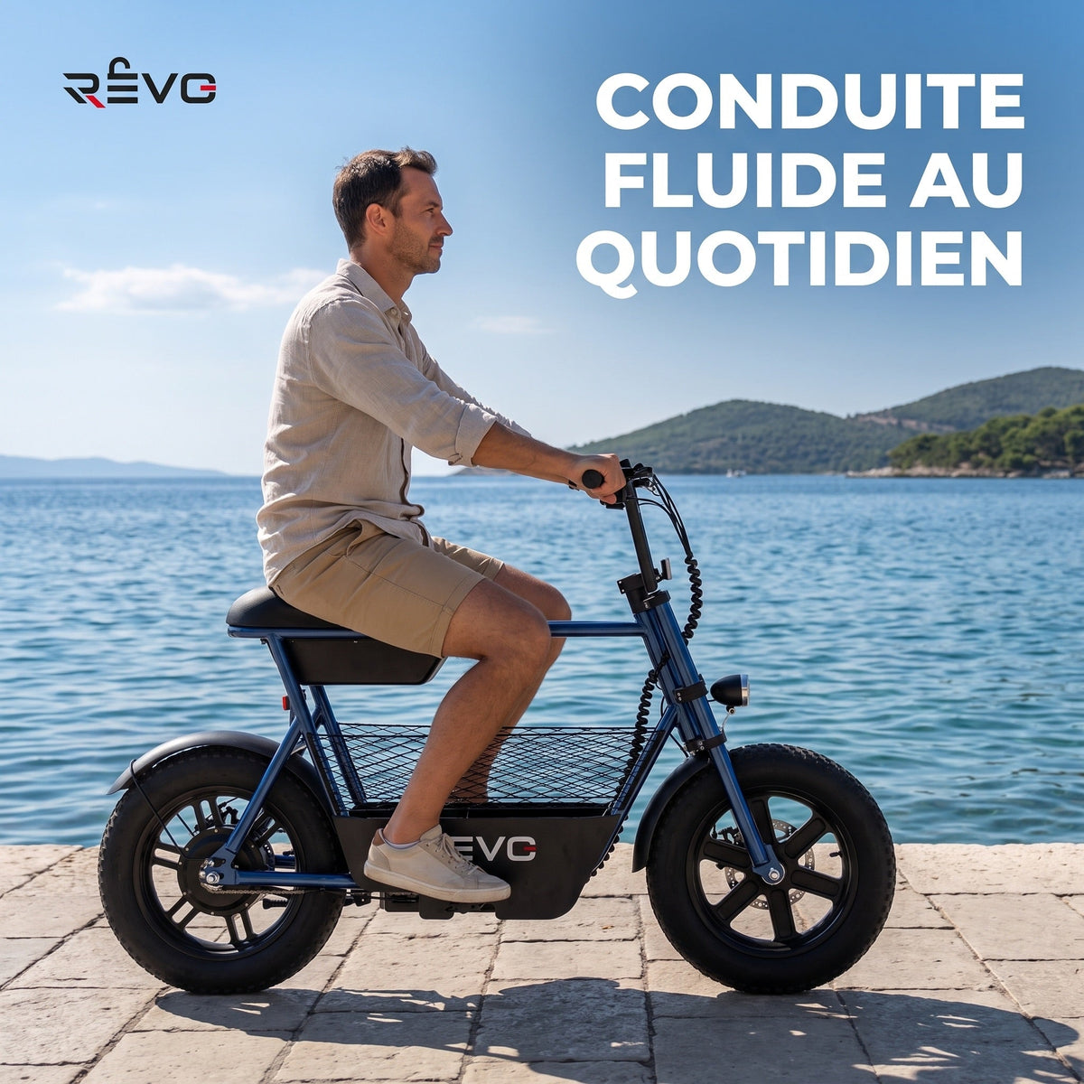 Draisienne électrique REVO Helix 16 – 400 W – Autonomie jusqu’à 30 km – Roues Fat 16" – Double frein à disque