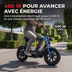 Draisienne électrique REVO Helix 16 – 400 W – Autonomie jusqu’à 30 km – Roues Fat 16" – Double frein à disque