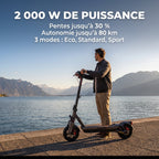 Trottinette électrique REVO Elevon 80 – 2 000 W – 25 km/h – Autonomie jusqu’à 80 km – Pneus 11″ – Écran TFT 2,4″