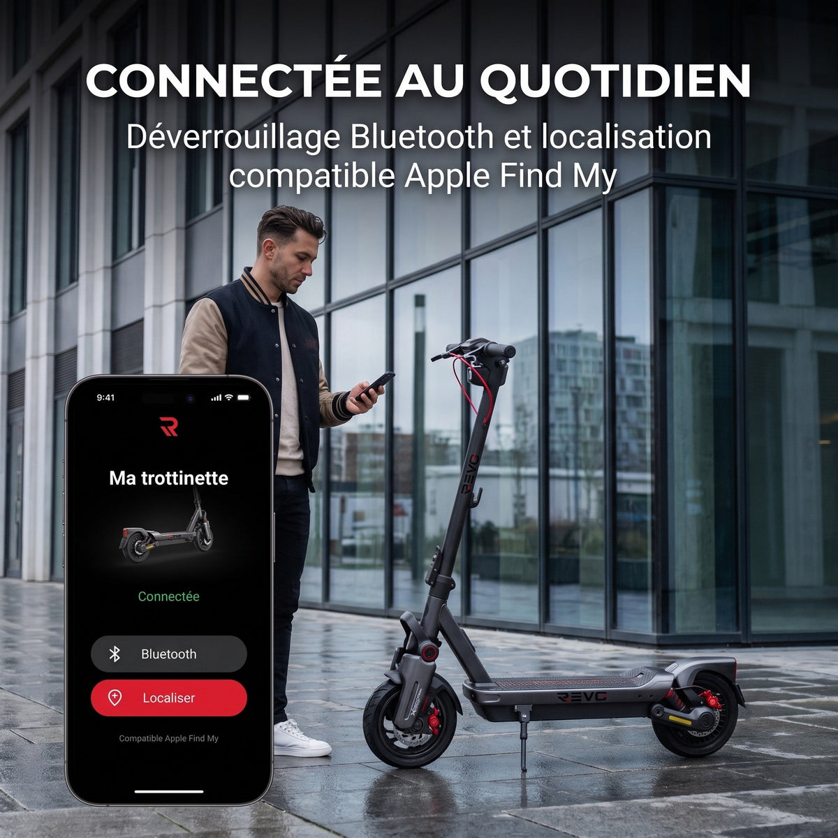 Trottinette électrique REVO Elevon 80 – 2 000 W – 25 km/h – Autonomie jusqu’à 80 km – Pneus 11″ – Écran TFT 2,4″