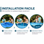 Piscine hors-sol ronde REVO Aqua Circle – Ø 366 × 76 cm – 6 503 L – Liner renforcé 3 couches