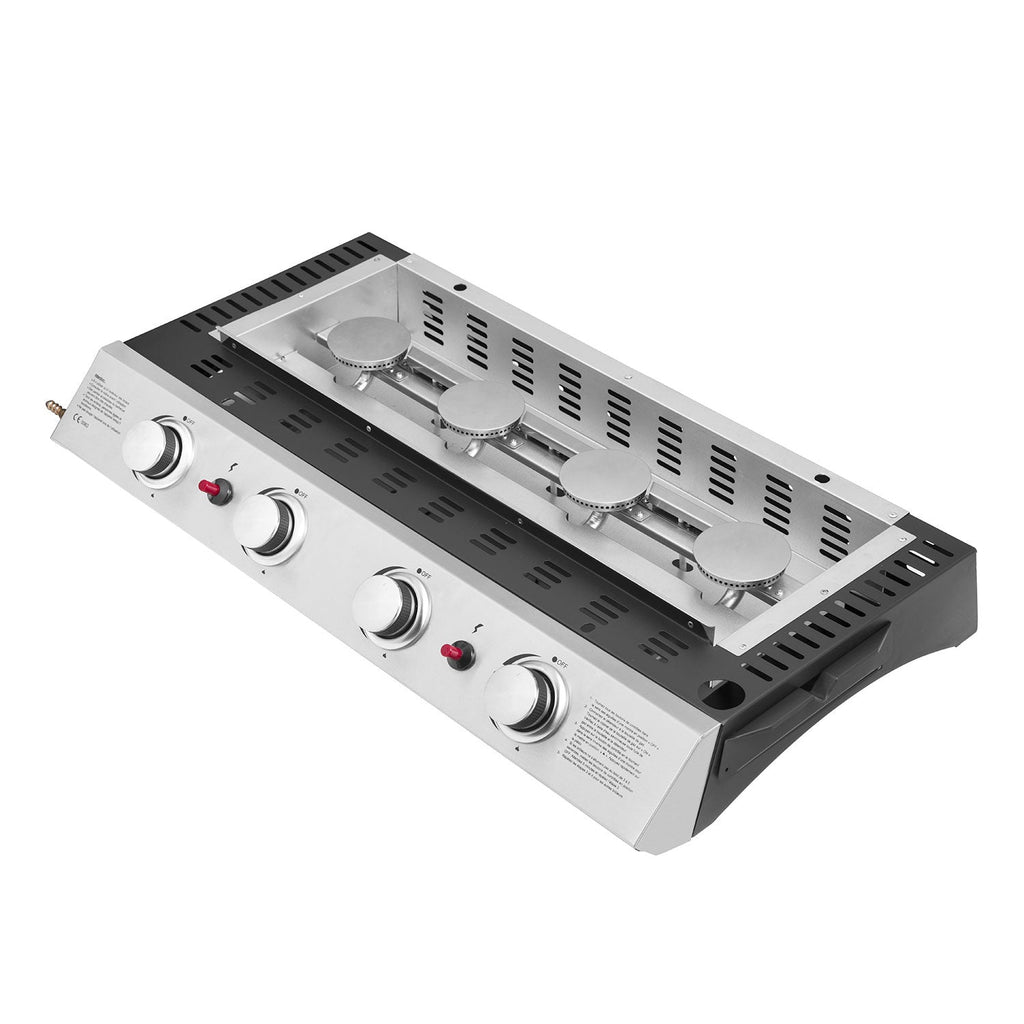 Plancha gaz REVO Valencia – 4 brûleurs 10 kW Butane/Propane avec plaque en acier émaillé