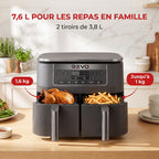 Friteuse à air chaud REVO Synora 7,6 – Double zone 7,6 L – 6 modes – Cuisson synchronisée